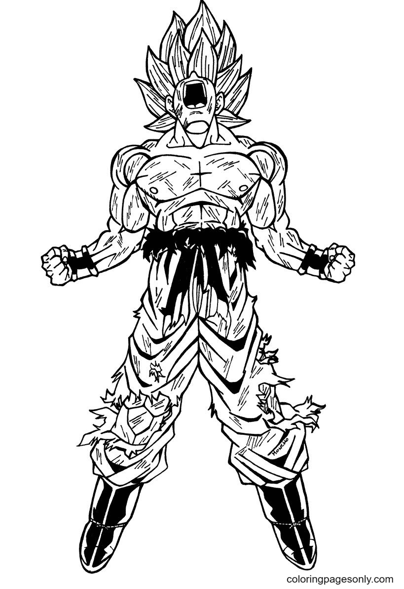 Goku Super Saiyan Coloring Pages Free Download