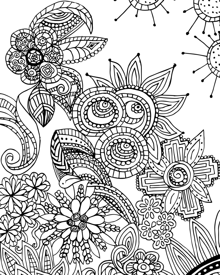 Doodle coloring pages printable for adults