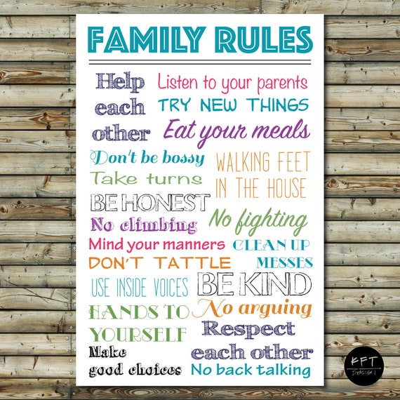 Family Rules Poster Ideas