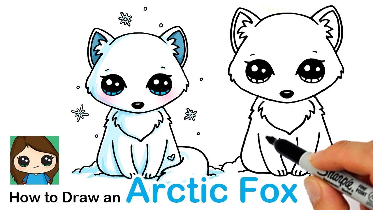 Snow Fox Drawings for Kids