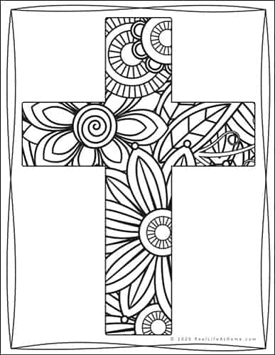 Cross Coloring Pages for Adults Sample