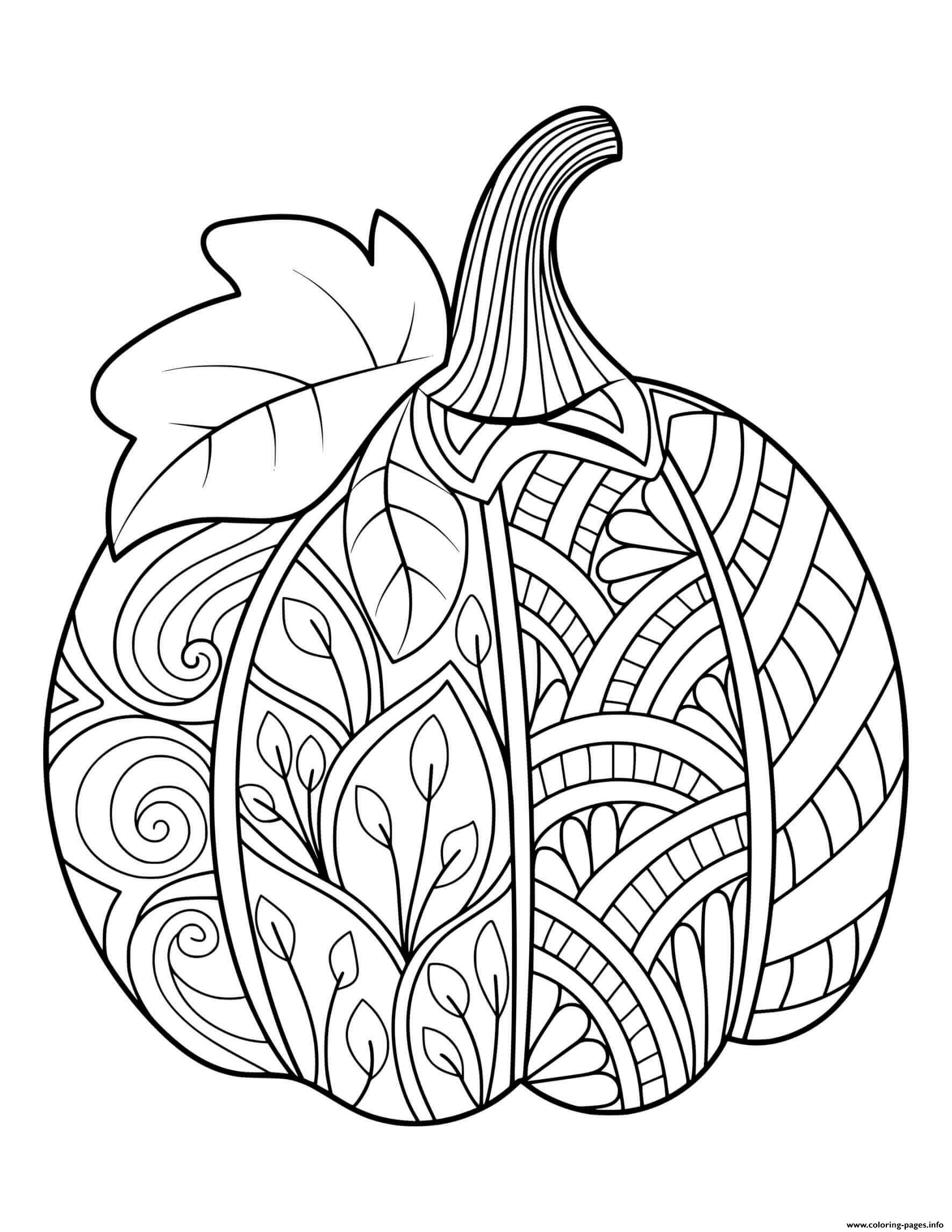 Pumpkin coloring pages for teenagers