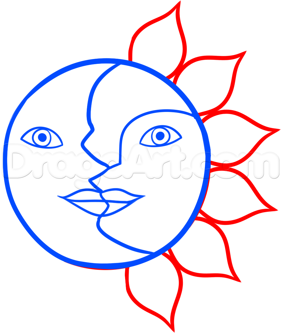 5 Easy Steps To Draw Sun And Moon Smile