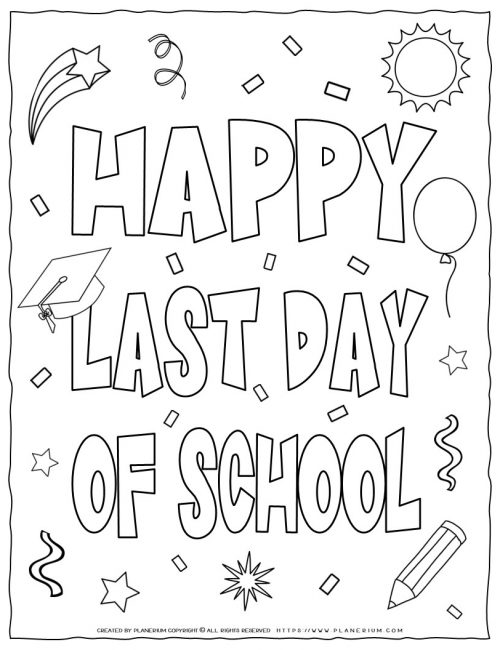 5 Fun Last Day Of School Coloring Pages