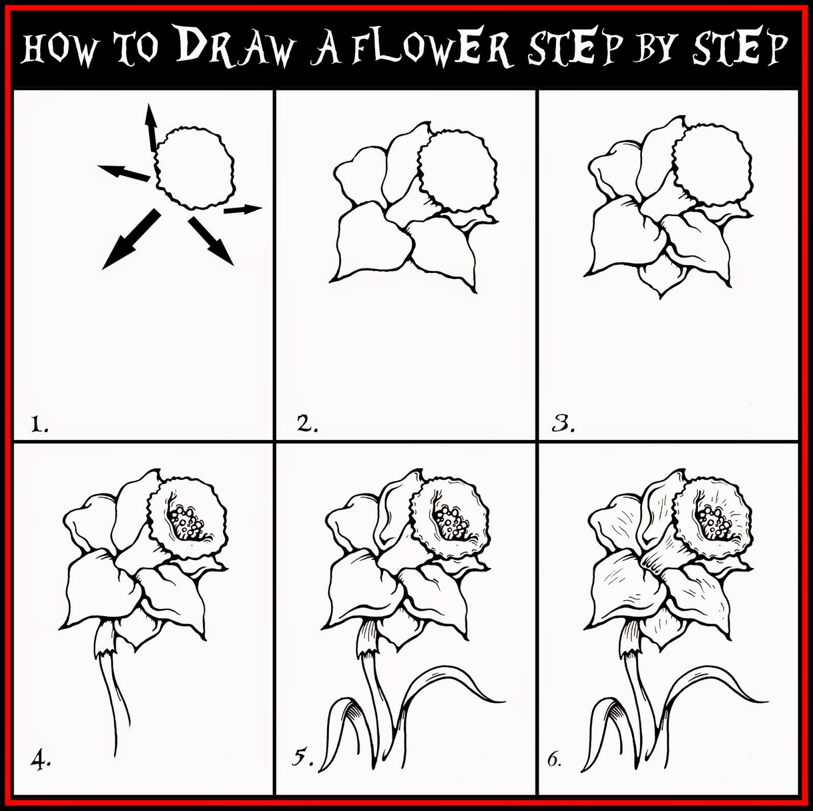 7 Easy Flowers To Draw Step By Step