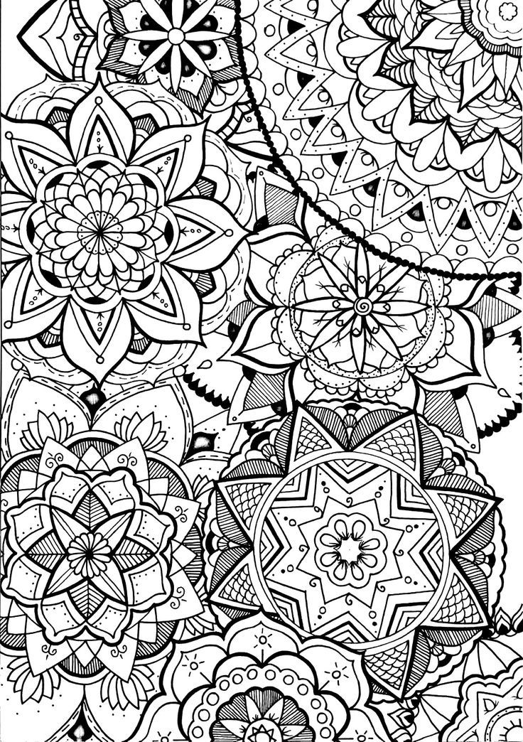 Doodle coloring pages printable mandalas