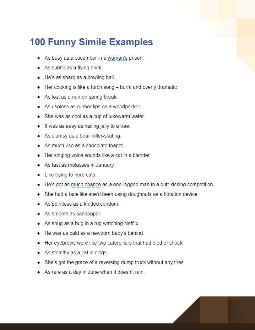 Funny Simile Examples