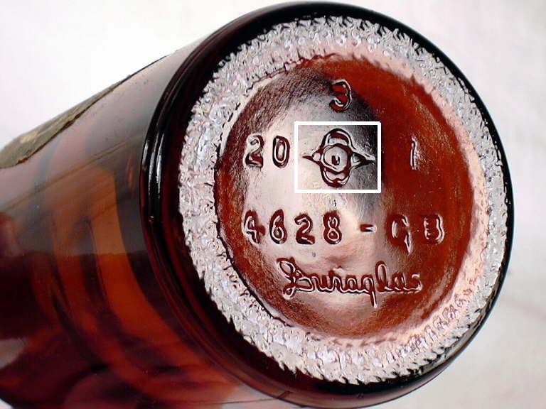 Antique glass bottles markings