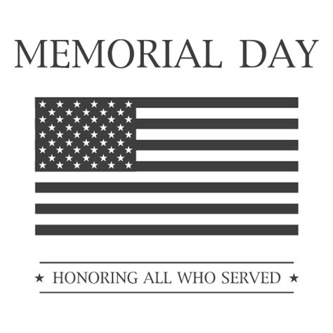 Black and White Memorial Day PNG