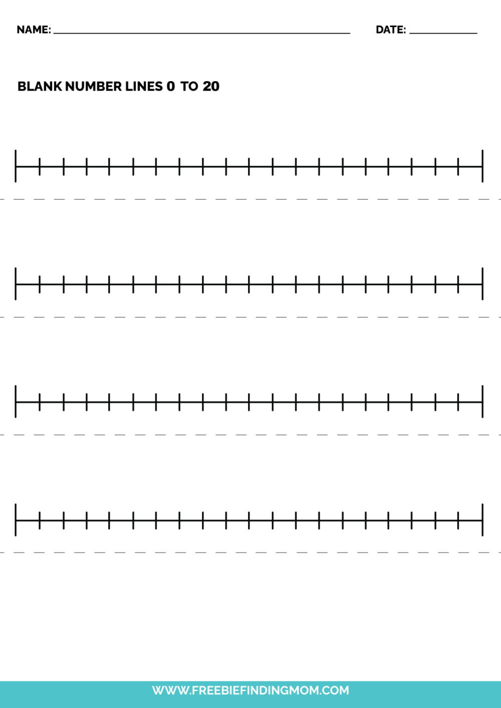 Blank Number Line with Tick Marks