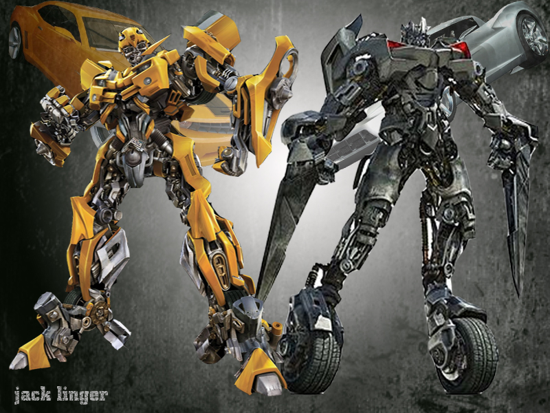 Bumblebee and Sideswipe in action