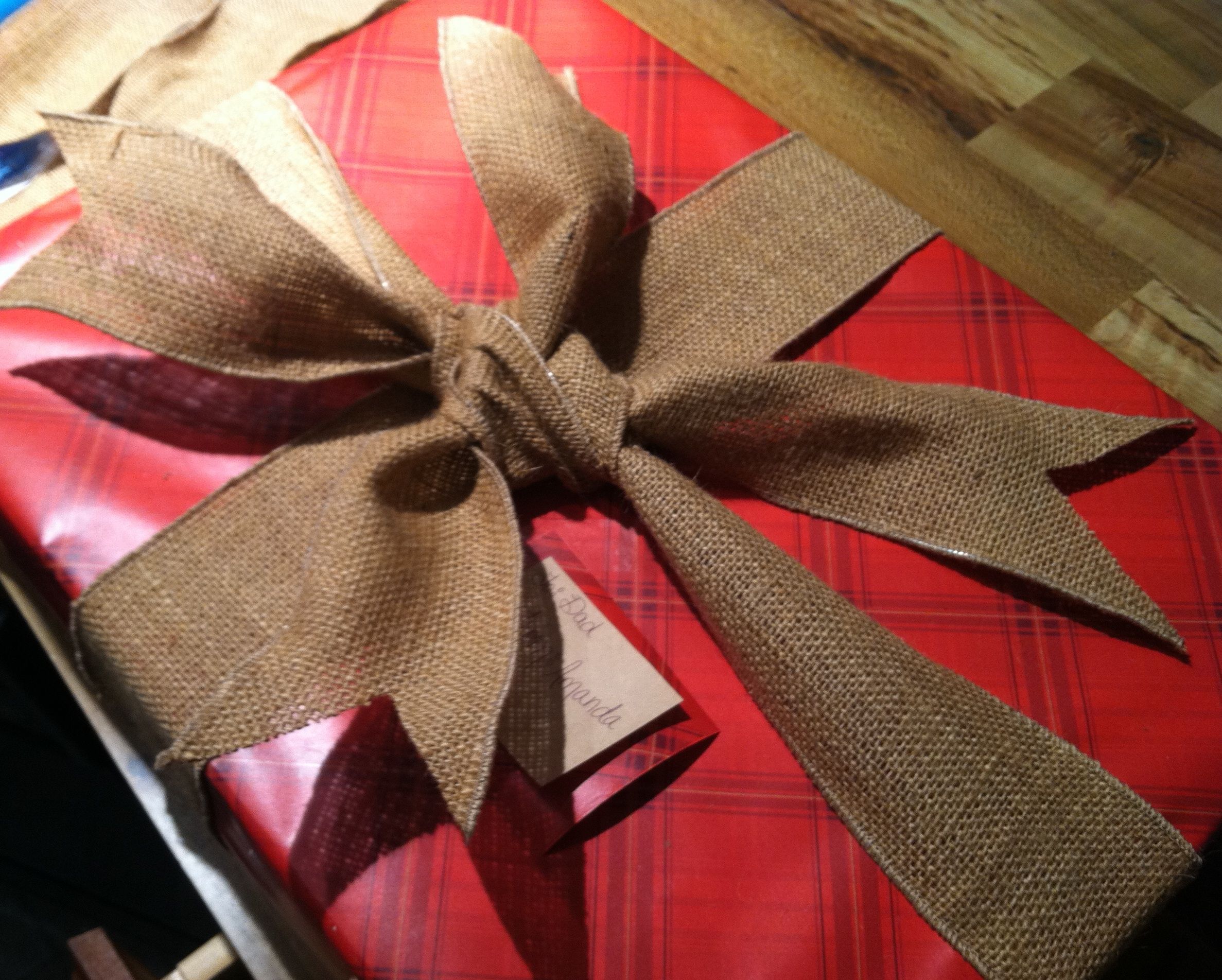 Burlap and Ribbon Wrapping