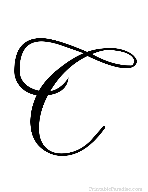 Cursive Style Lowercase Letter C with Swirls