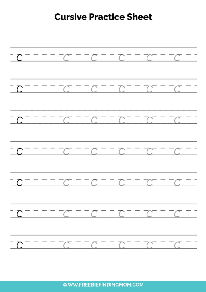 Cursive Style Lowercase Letter C