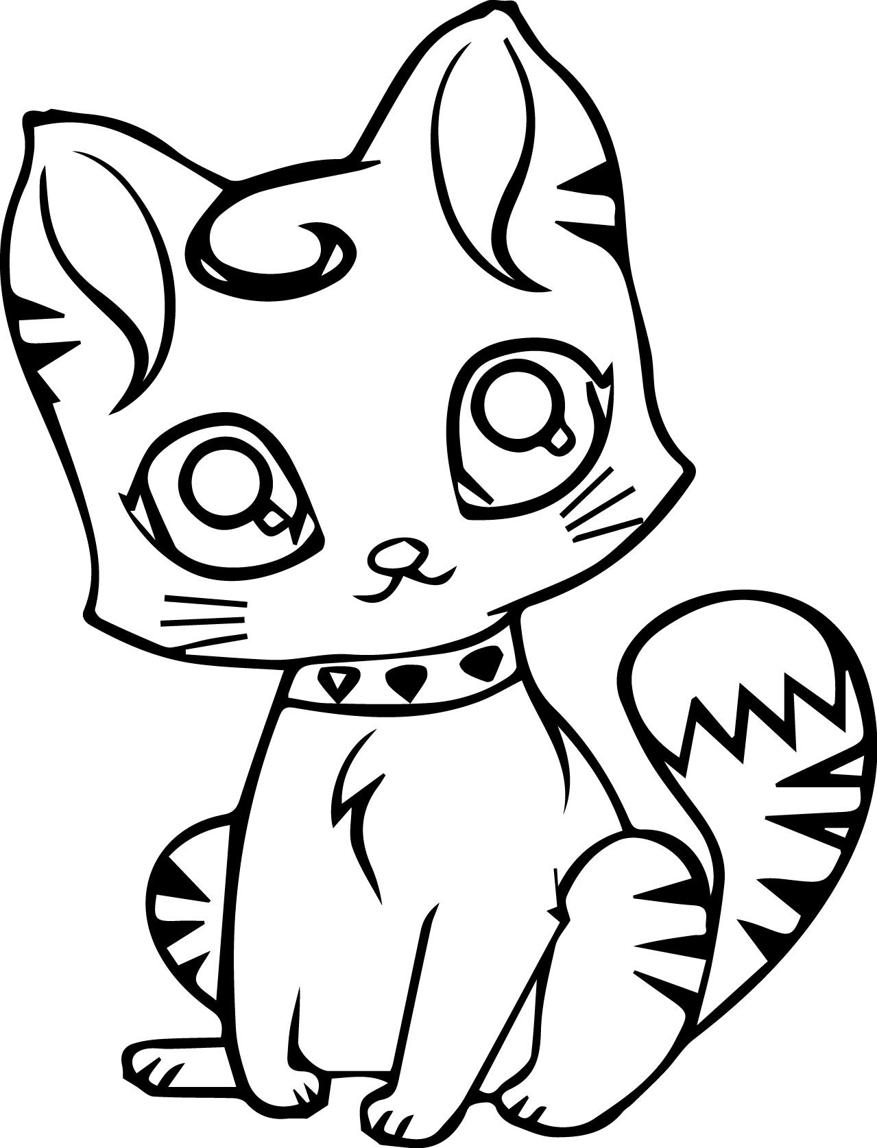 Cute Cat Coloring Page