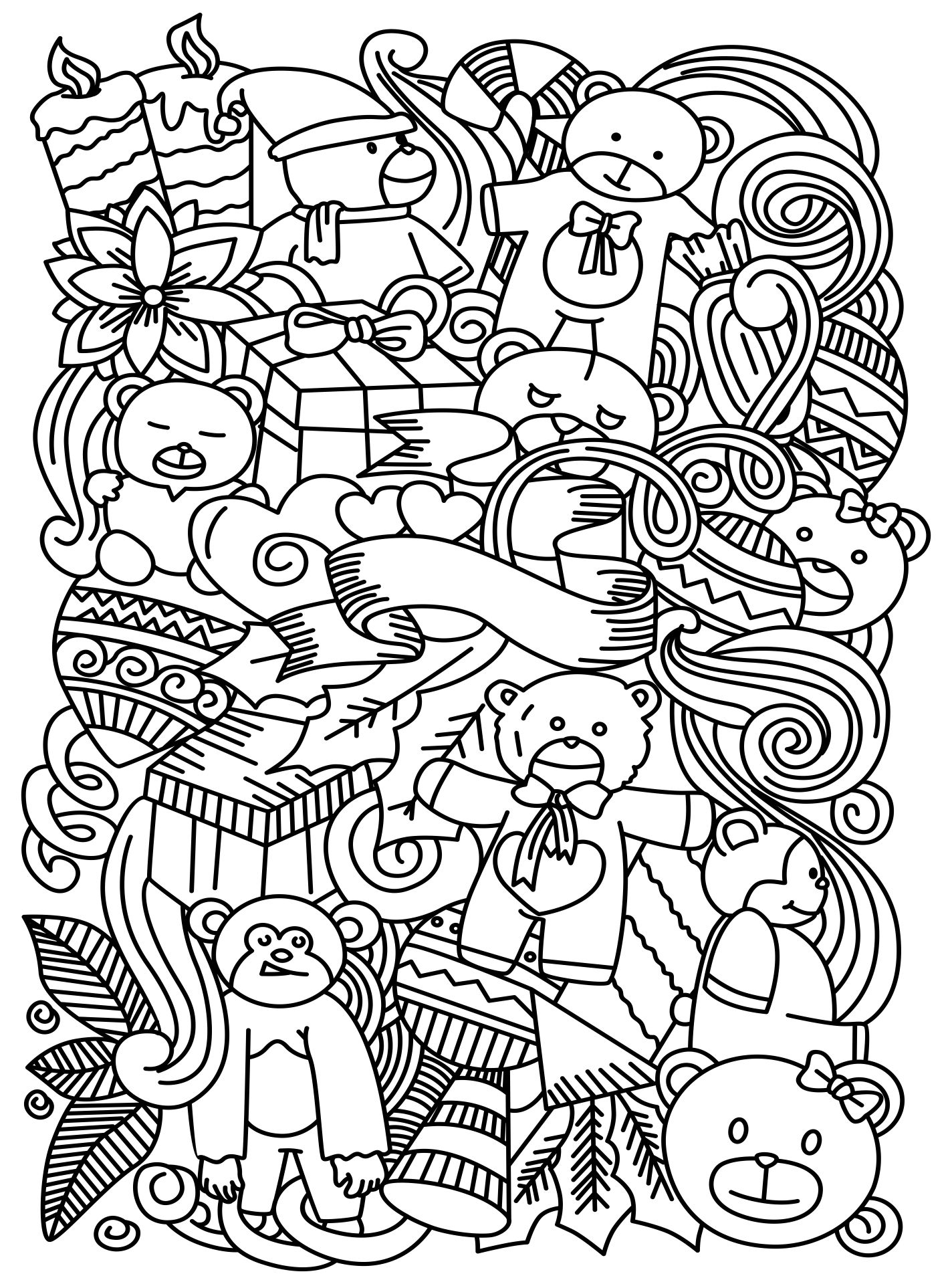 Doodle coloring pages printable