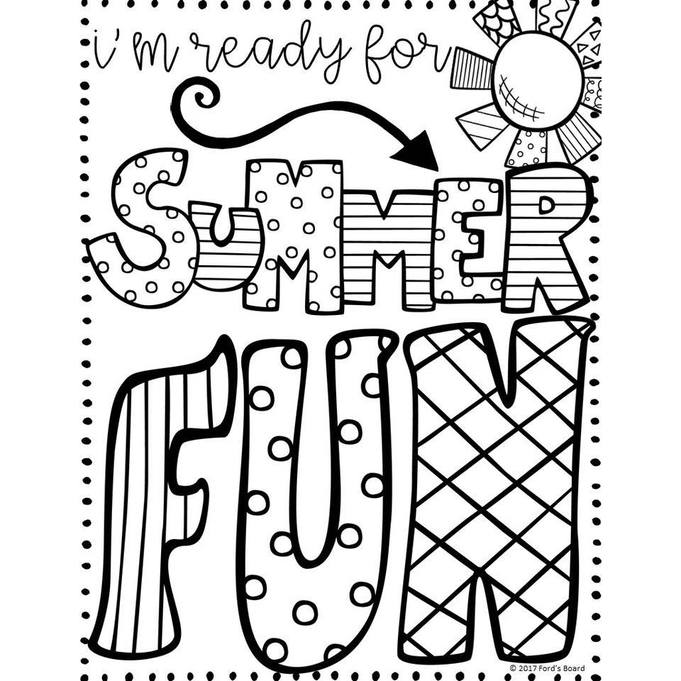 End of School Year Coloring Page