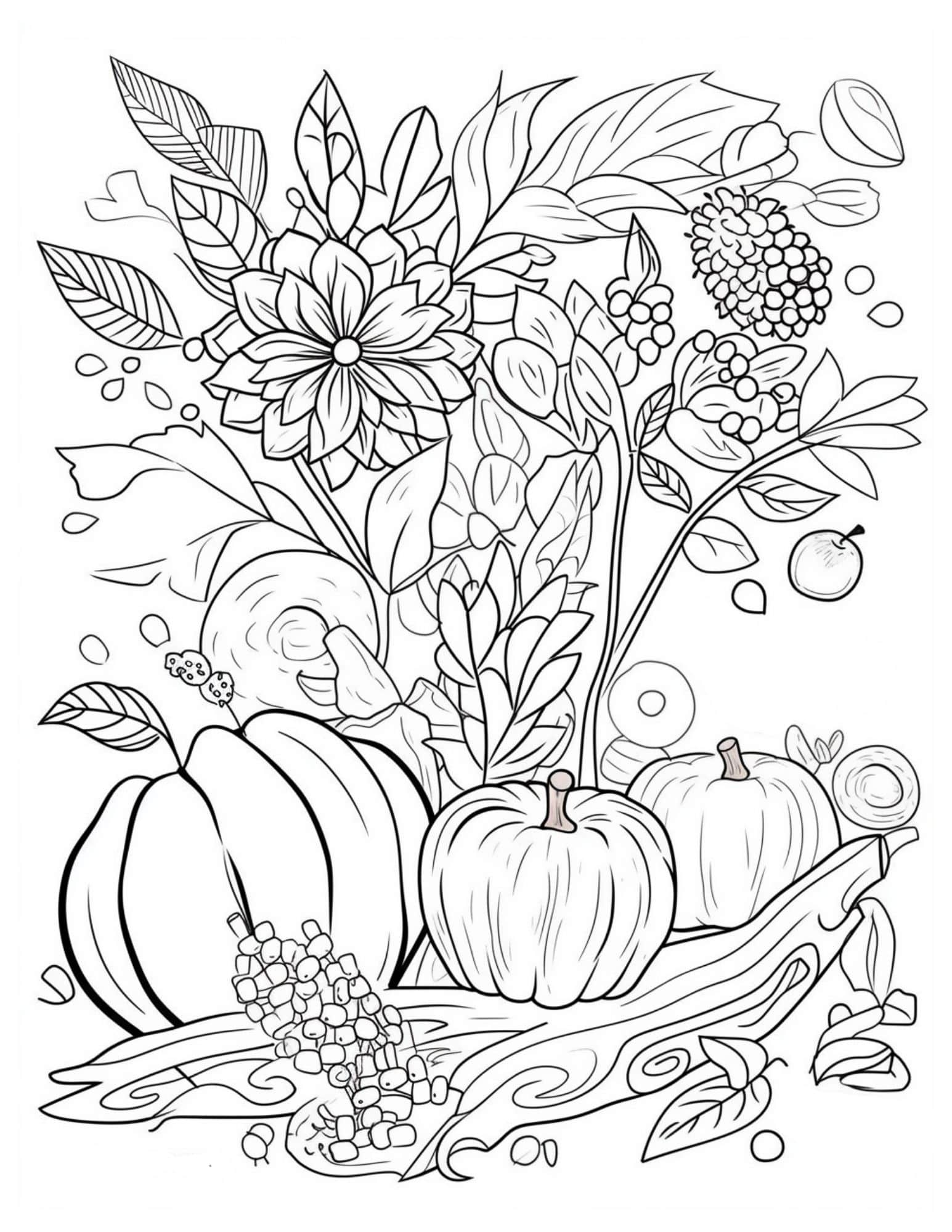 Gallery of fall coloring pages