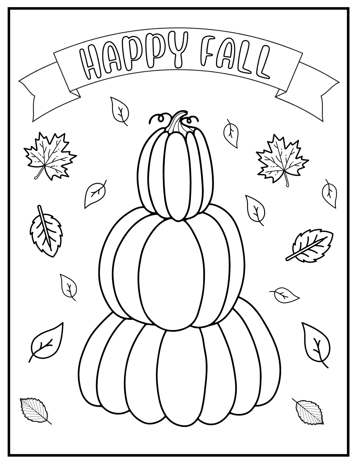 Fall coloring pages to print