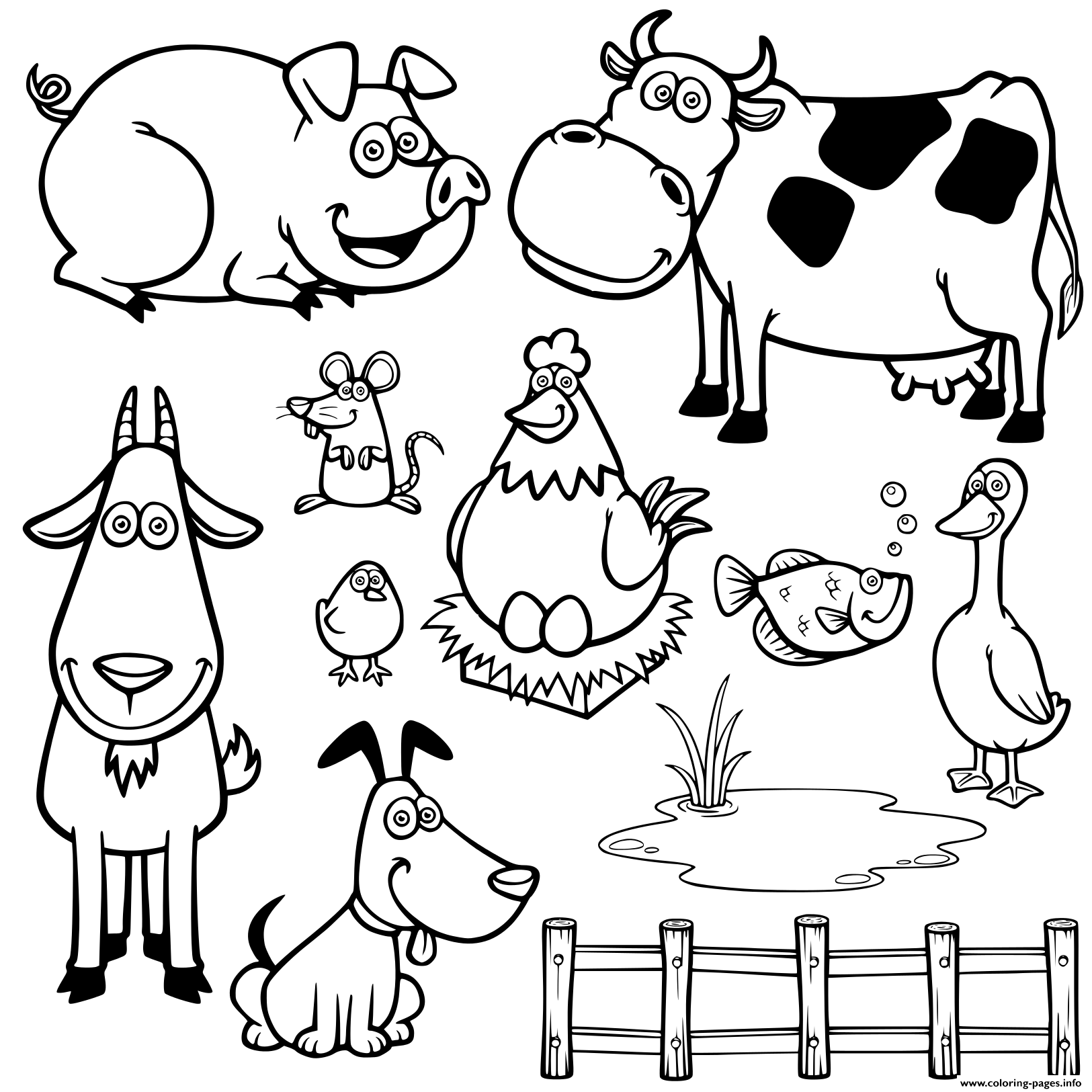 Farm Animals Coloring Pages for Children