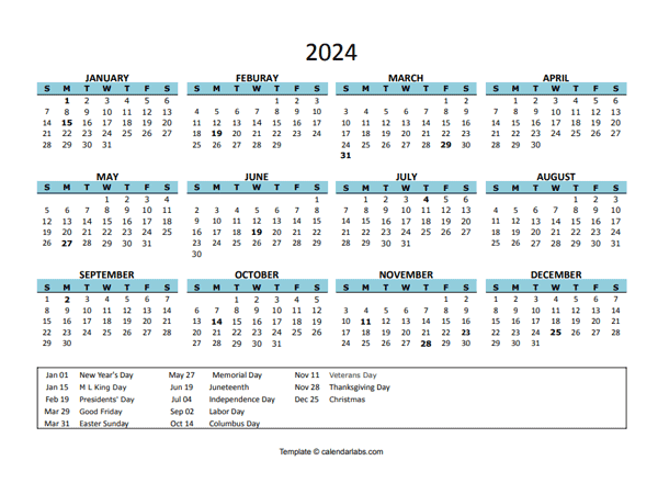 Free 2024 Calendar Google Sheets Template Download