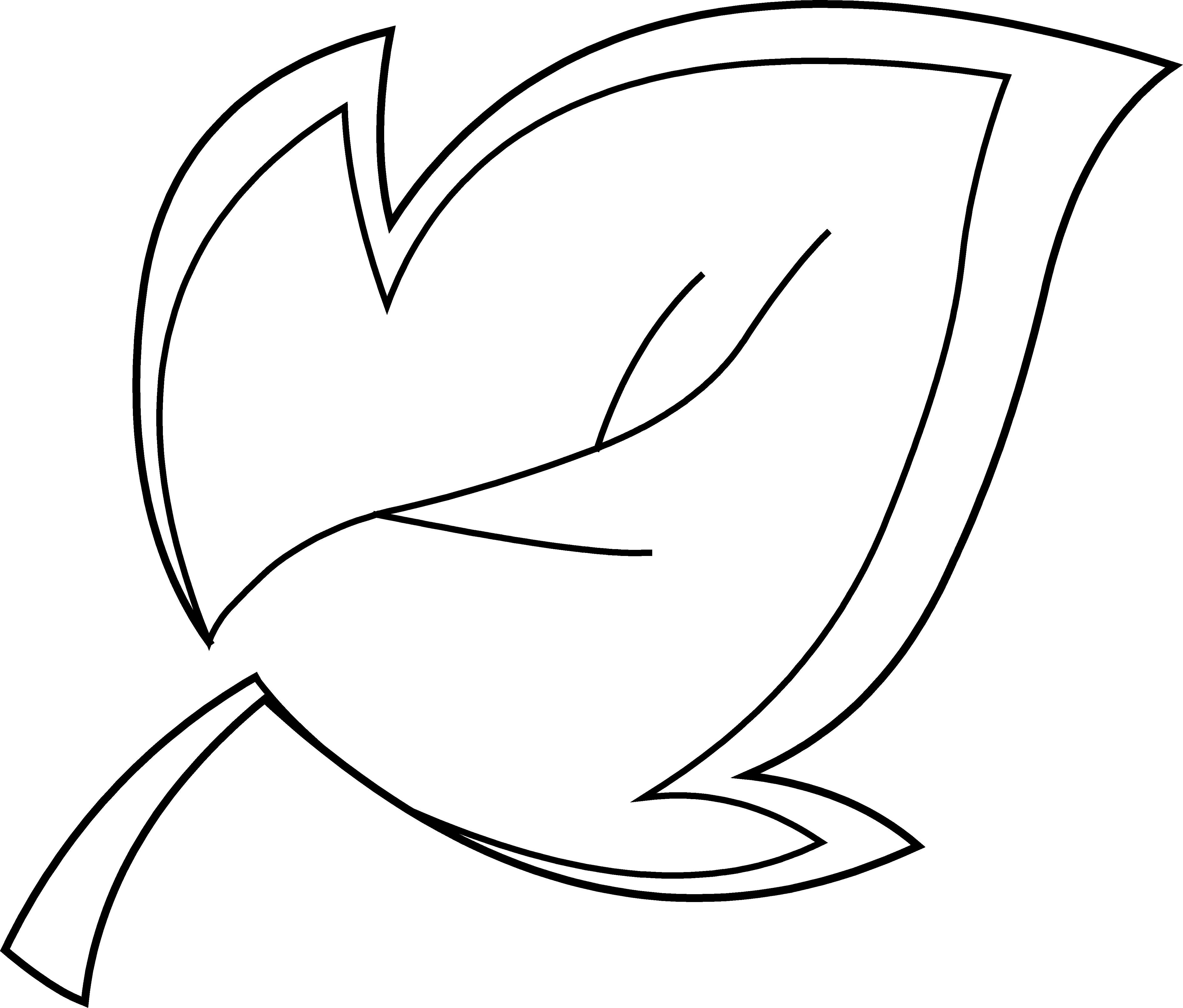 Free Black and White Leaf Clipart