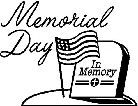 Free Memorial Day Black and White Clipart