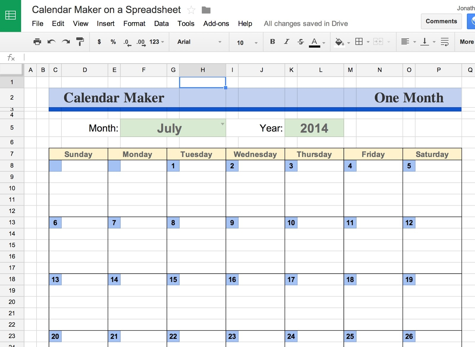 Free 2024 Calendar Google Sheets Template Download