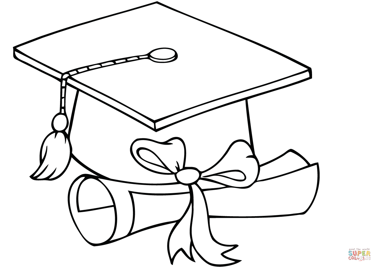 Graduation Cap Coloring Page