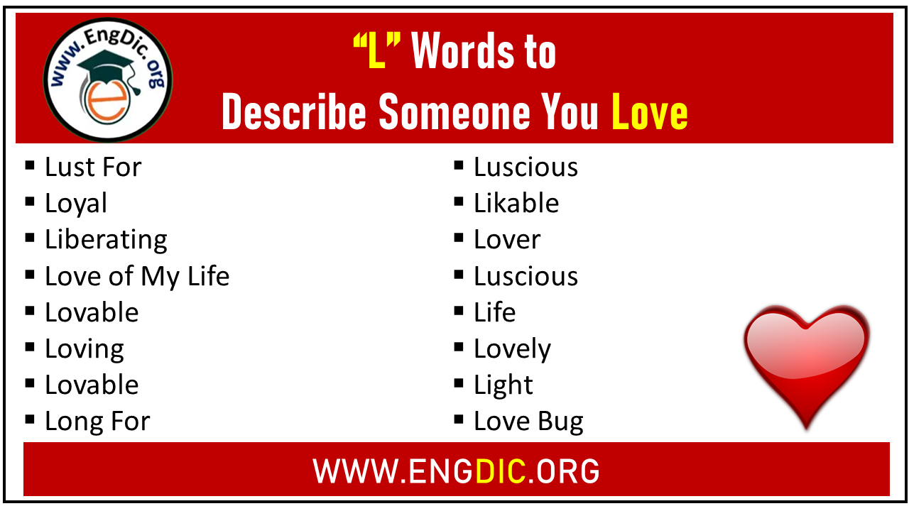 Lovely Words That Start With L To Describe Someone