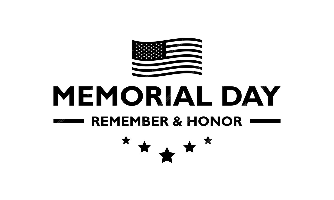 Memorial Day Black and White Vector