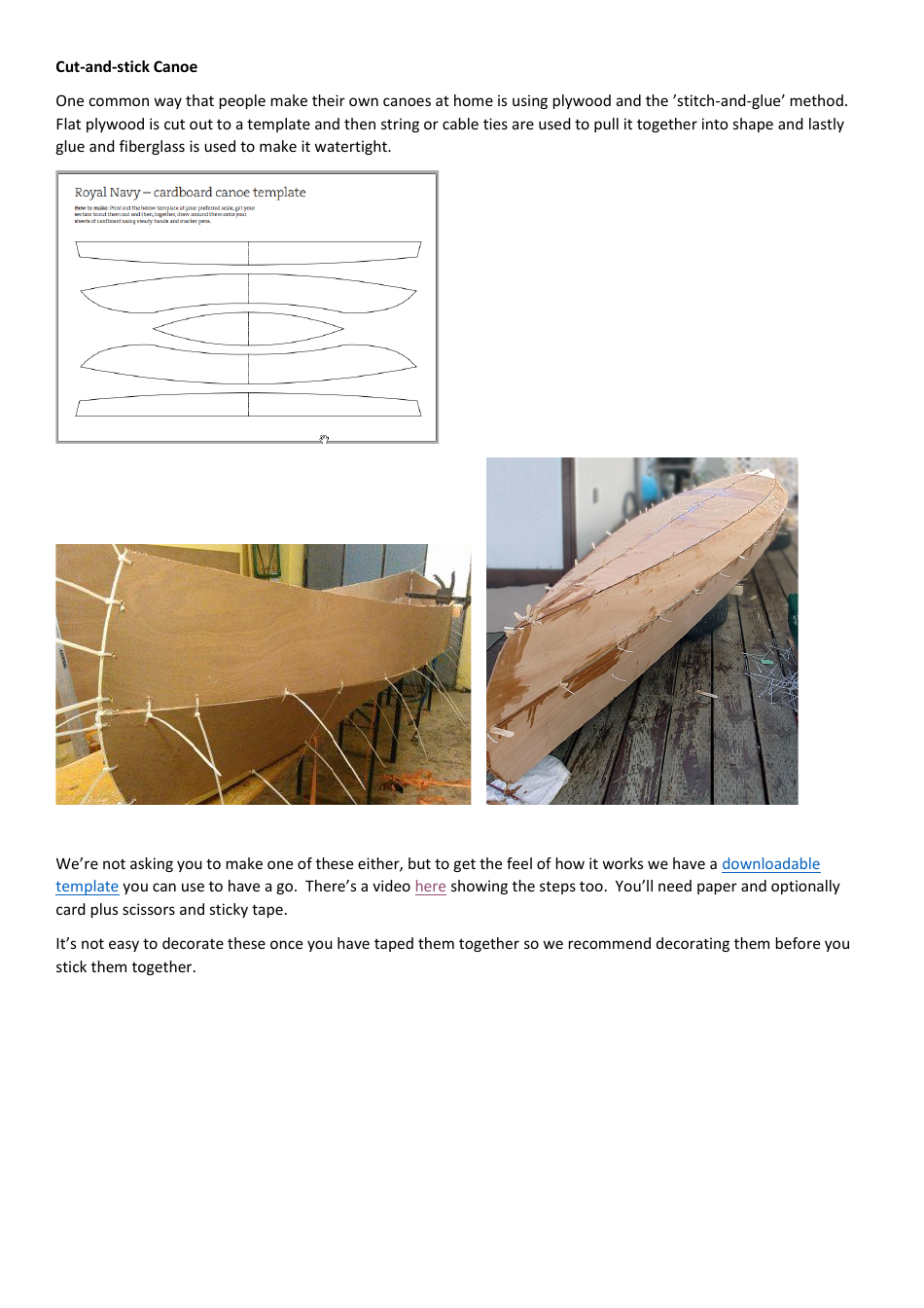 Paper Canoe Templates