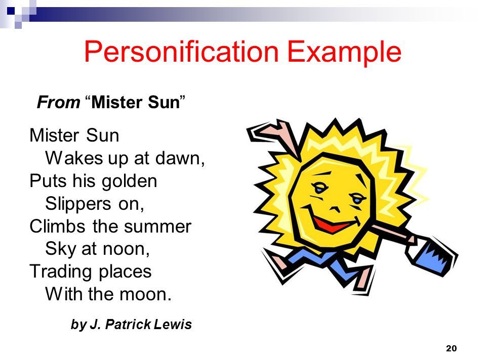 Personification Examples for Children