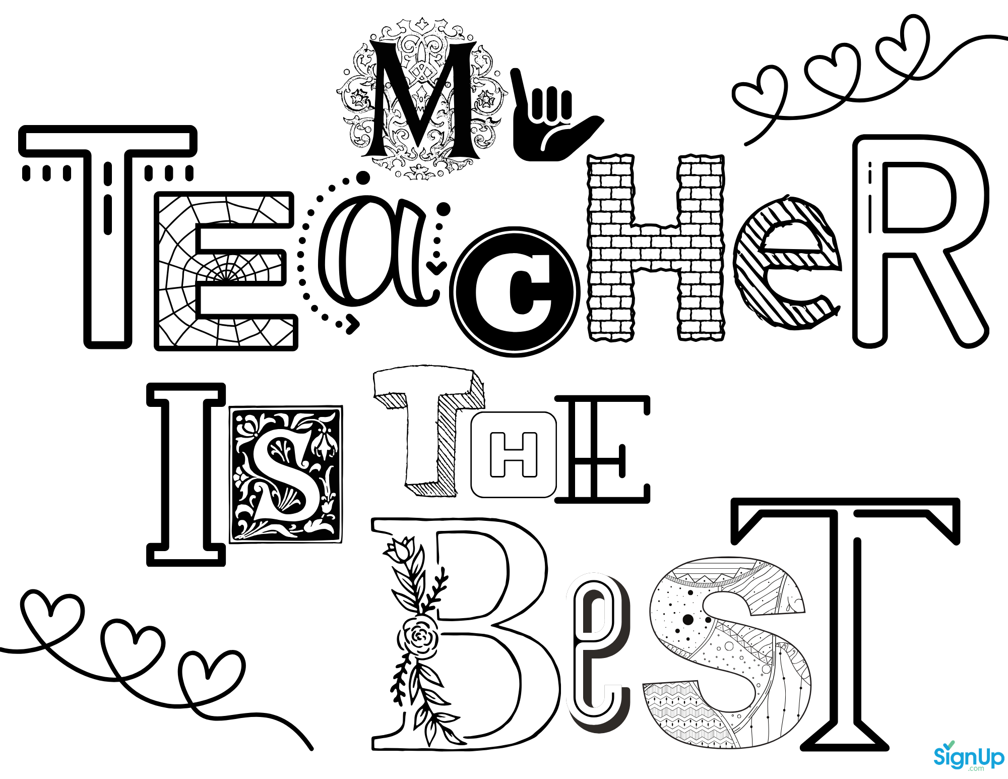 Teacher Appreciation Coloring Page