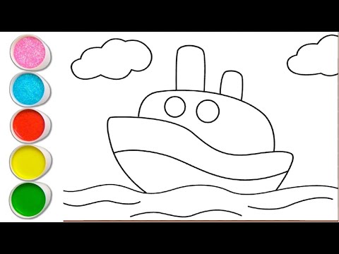 Sunset Boat Drawing Ideas