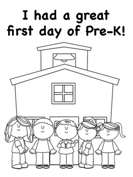 First Day of Pre K Coloring Sheets