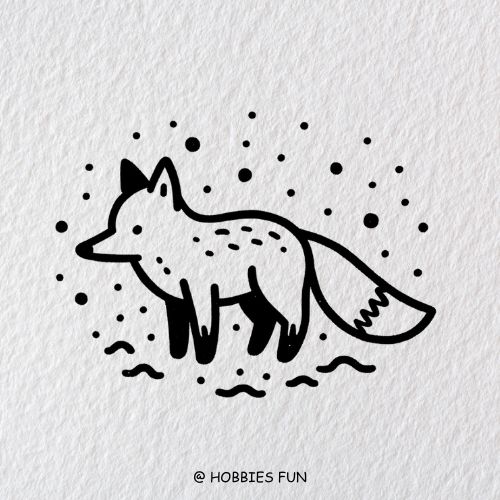 Snow Fox Drawing Ideas